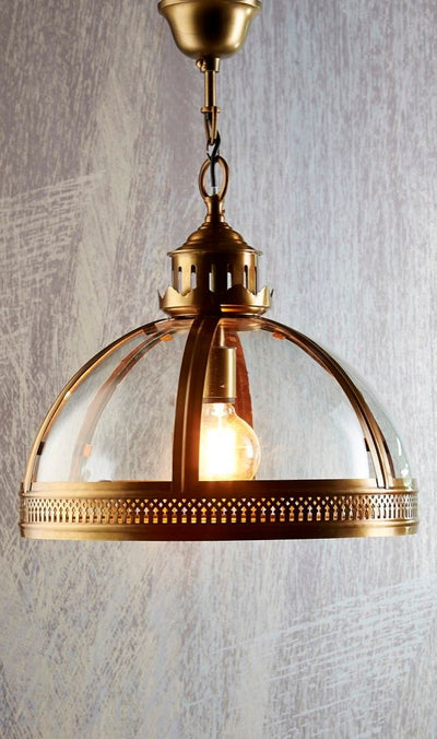 Winston Glass Pendant in Antique Brass - House of Isabella AU