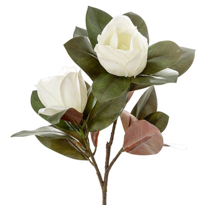 Artificial Magnolia Large 2 Heads 85cm White