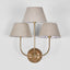 Trilogy 3 arms wall lamp base in brass - House of Isabella AU