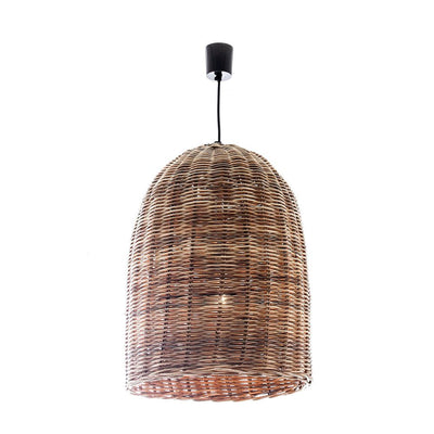 Wicker Bell Hanging Lamp Large.