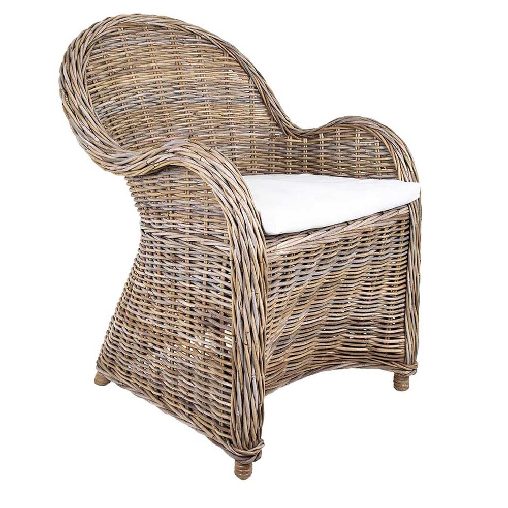 Long Island Wicker Chair w Cushion - House of Isabella AU