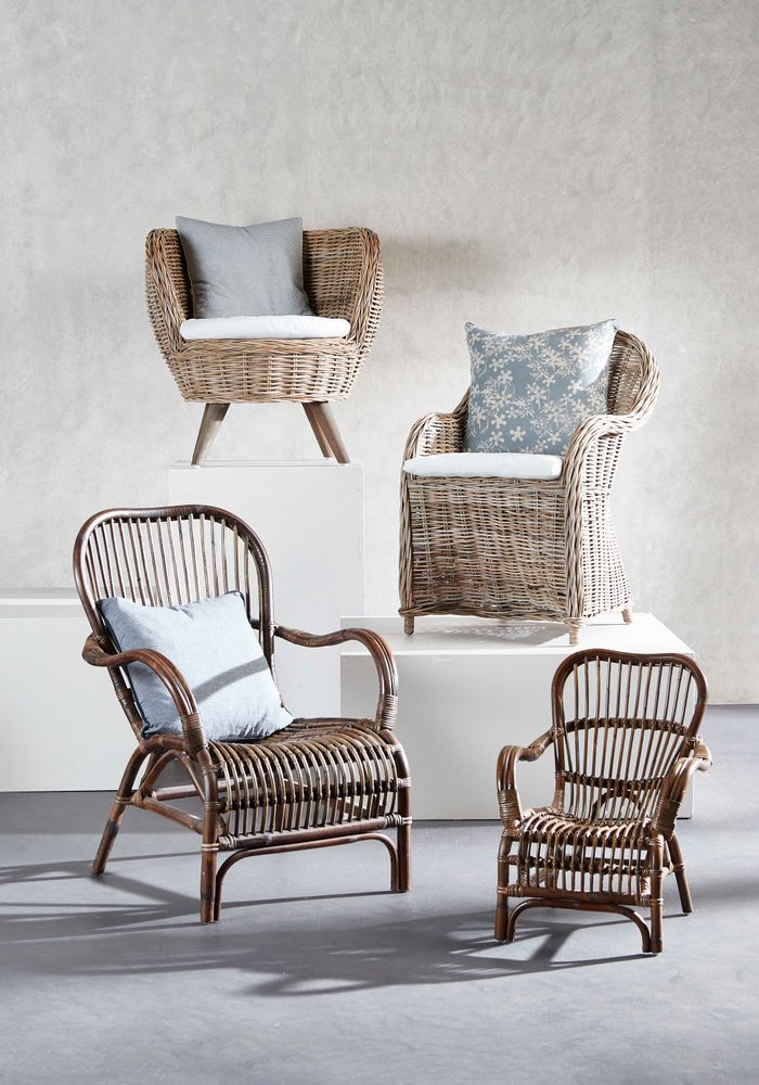 Long Island Wicker Chair w Cushion - House of Isabella AU