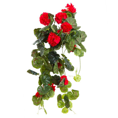 Artificial Geranium Bush Trail 60cm Red