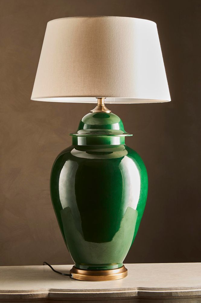 Fine Cotton Table Lamp Base in Emerald - House of Isabella AU