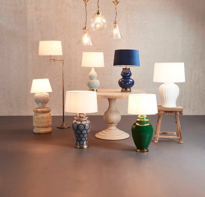 Fine Cotton Table Lamp Base in Emerald - House of Isabella AU