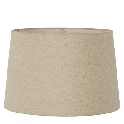 XXL Drum Lamp Shade - Dark Natural Linen - Linen Lamp Shade with E27 Fixture