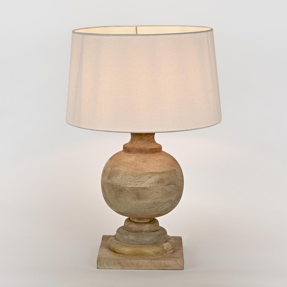 Coach Base Only - Natural - Turned Wood Ball Balustrade Table Lamp Base Only - House of Isabella AU