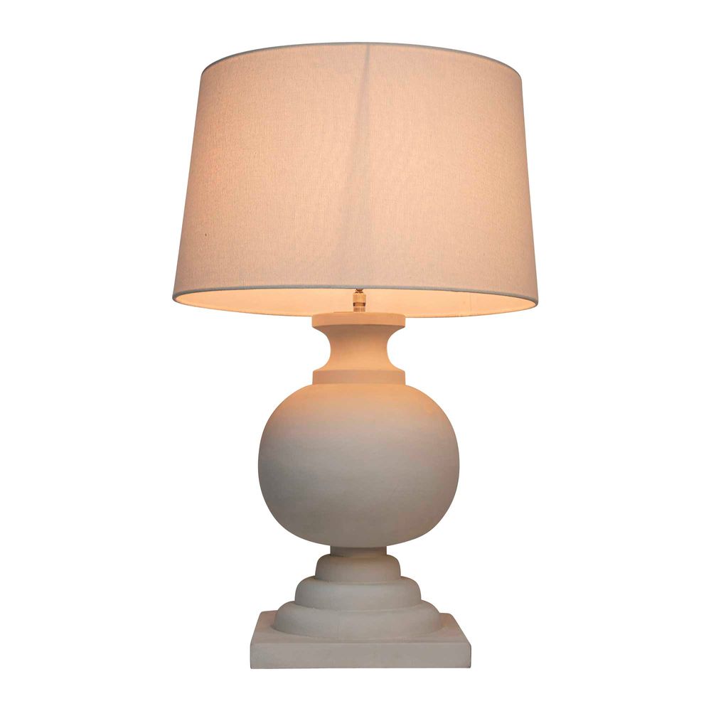 Coach Base Only - White - Turned Wood Ball Balustrade Table Lamp Base Only - House of Isabella AU