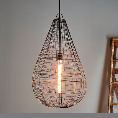 Cray Pot Large - Antique Copper - Wire Weave Teardrop Pendant Light - House of Isabella AU