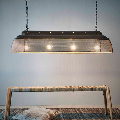 Riva Ceiling Pendant Extra Long Matt Black and Gold