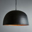 Noir Large - Black With Gold Interior - Extra Large Iron Dome Pendant Light - House of Isabella AU