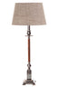 Canterbury Table Lamp Base Slvr/Timber.