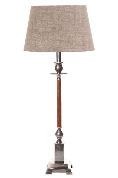 Canterbury Table Lamp Base Slvr/Timber - House of Isabella AU