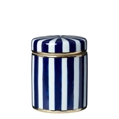 Paris Stripe Jar Small Blue