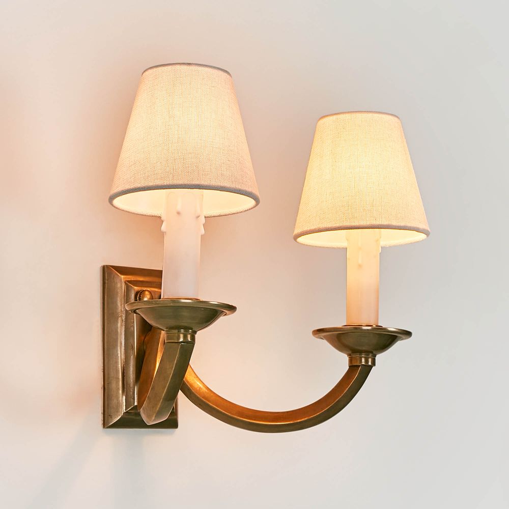 Elysee Two Ams Wall Lamp in Antique Brass - House of Isabella AU