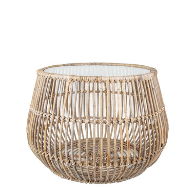 Haiti Round Basket Table Glass - House of Isabella AU