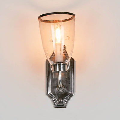 Westbrook Sconce Silver W/Glass Shade - House of Isabella AU