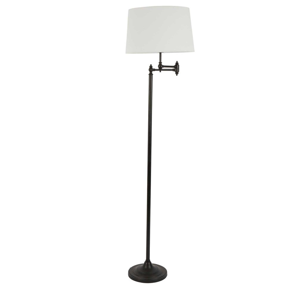 Macleay Floor - Matte Black - Brass Swing Arm Adjustable Floor Lamp Base Only