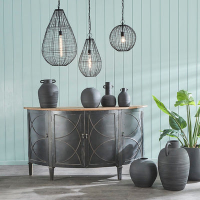 Cray Ball Small - Black - Wire Weave Ball Pendant Light