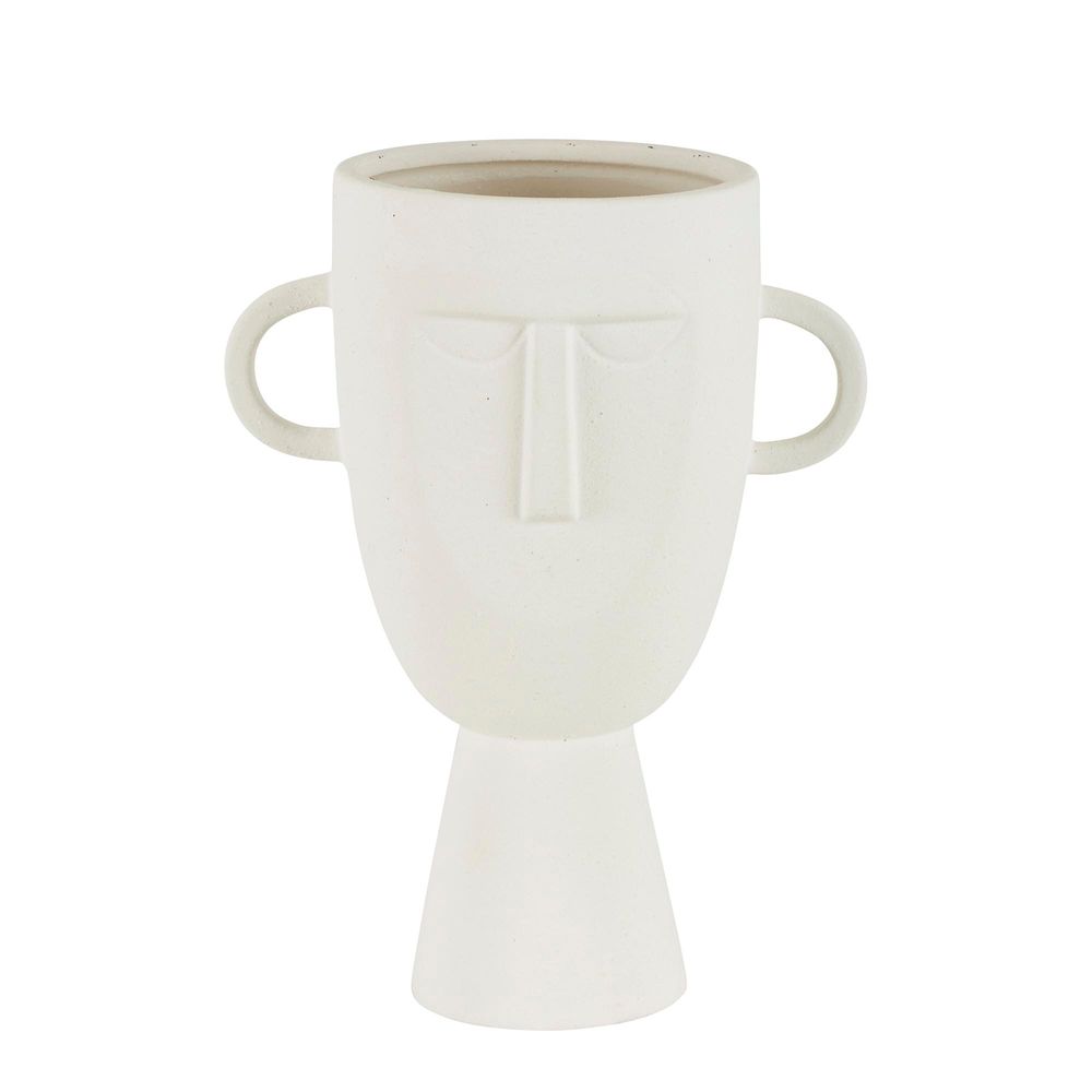 Coltrane Stoneware Face Vase White