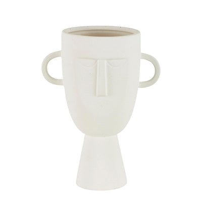 Coltrane Stoneware Face Vase White