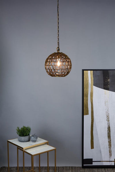 Mondrian Small - Antique Brass - Small Ball Geometric Pendant Light