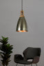 Lewis - Zinc - Tall Dome Pendant Light With Wooden Top