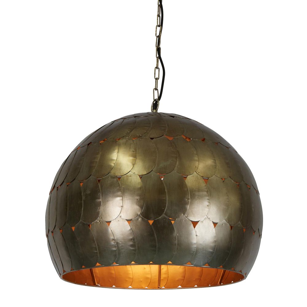 Pangolin Medium - Pewter - Iron Scales Dome Pendant Light