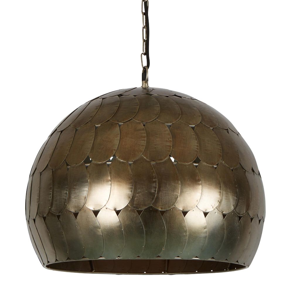 Pangolin Small - Pewter - Iron Scales Dome Pendant Light