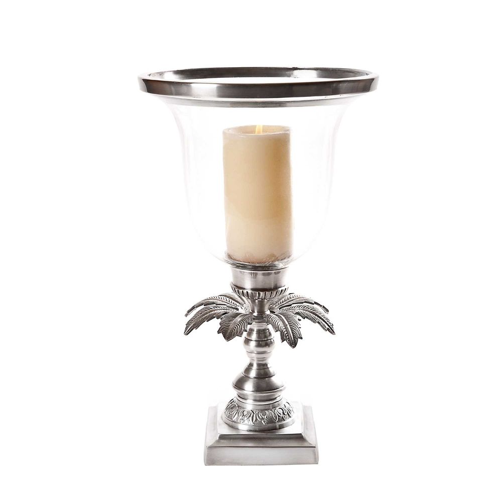 Plantation Hurricane Lamp Silver