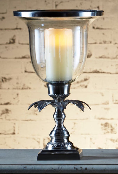 Plantation Hurricane Lamp Silver