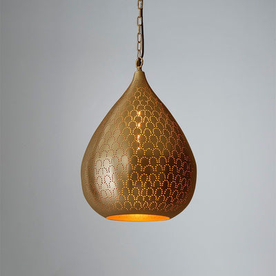 Taipan - Brass - Perforated Teardrop Pendant Light