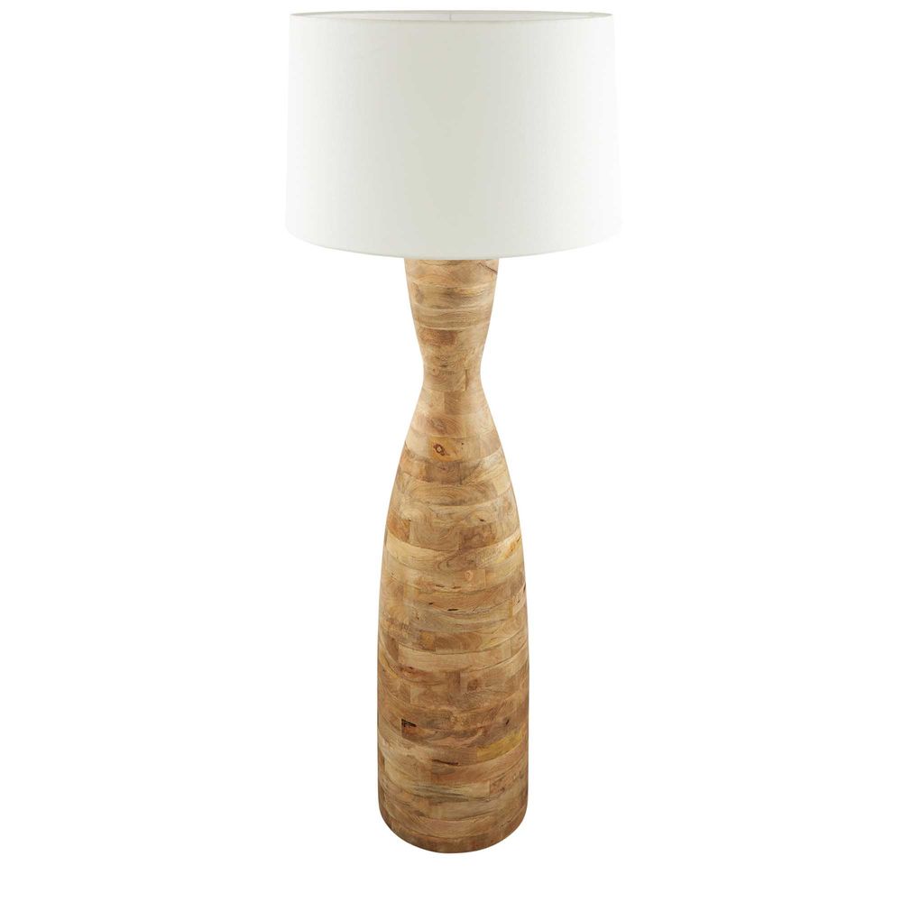 Esraj Base Only - Natural - Turned Wood Floor Lamp Base Only