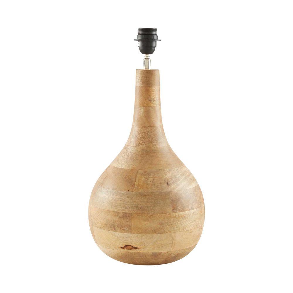 Sarod Turned Wood Table Lamp Dark Natural