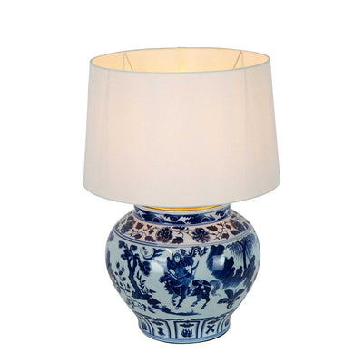 Woody Ceramic Table Lamp Base Blue and White