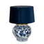 Woody Ceramic Table Lamp Base Blue and White