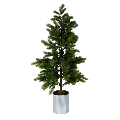 Artificial Marmont Tin Potted Pine Tree Large