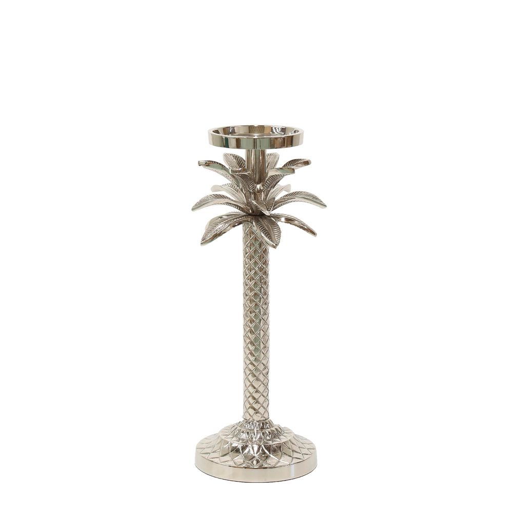 Raffles Palm Candle Stick Silver Small