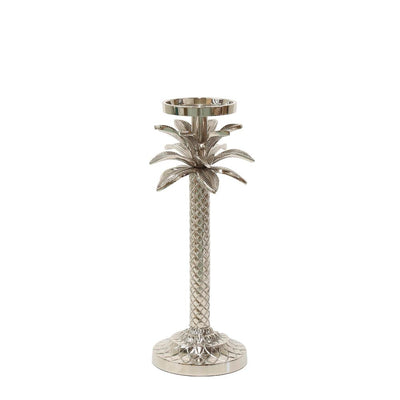 Raffles Palm Candle Stick Silver Small