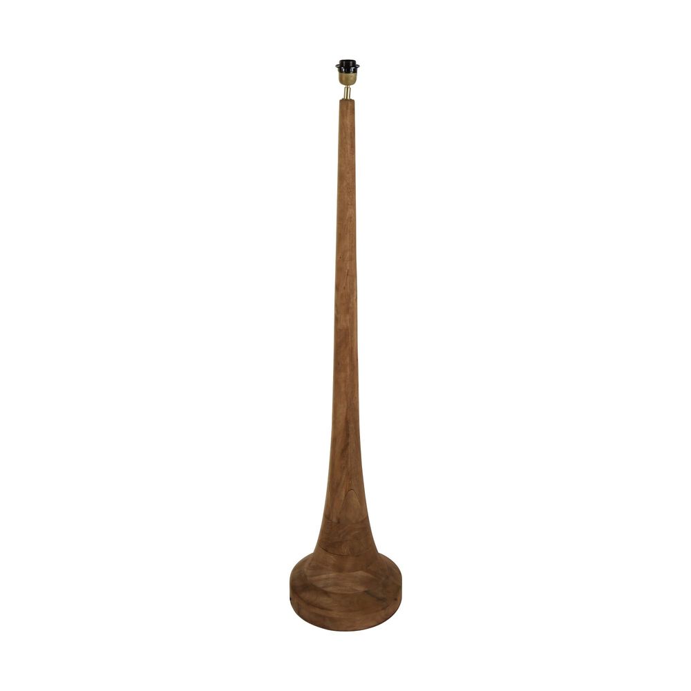 Lancia Large - Dark Natural - Turned Wood Slender Floor Lamp