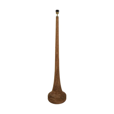 Lancia Large - Dark Natural - Turned Wood Slender Floor Lamp