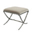 Aries Upholstered Stool Gold in Silver Velvet