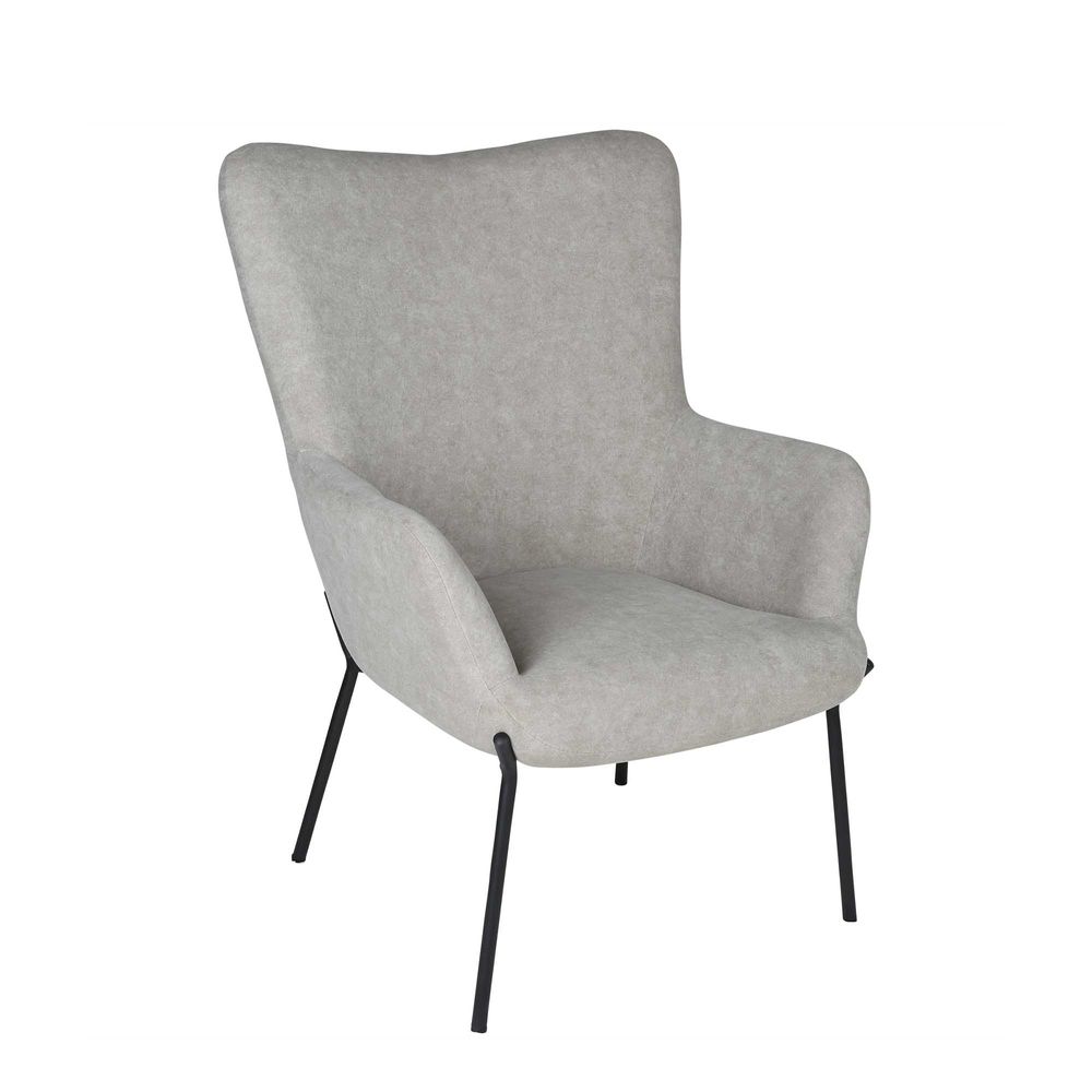 Justin Armchair with Stool Grey