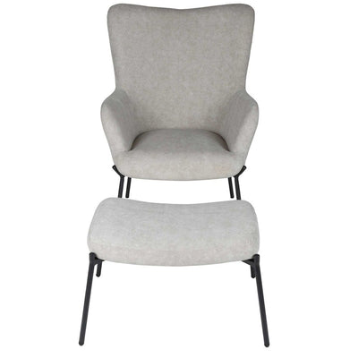 Justin Armchair with Stool Grey