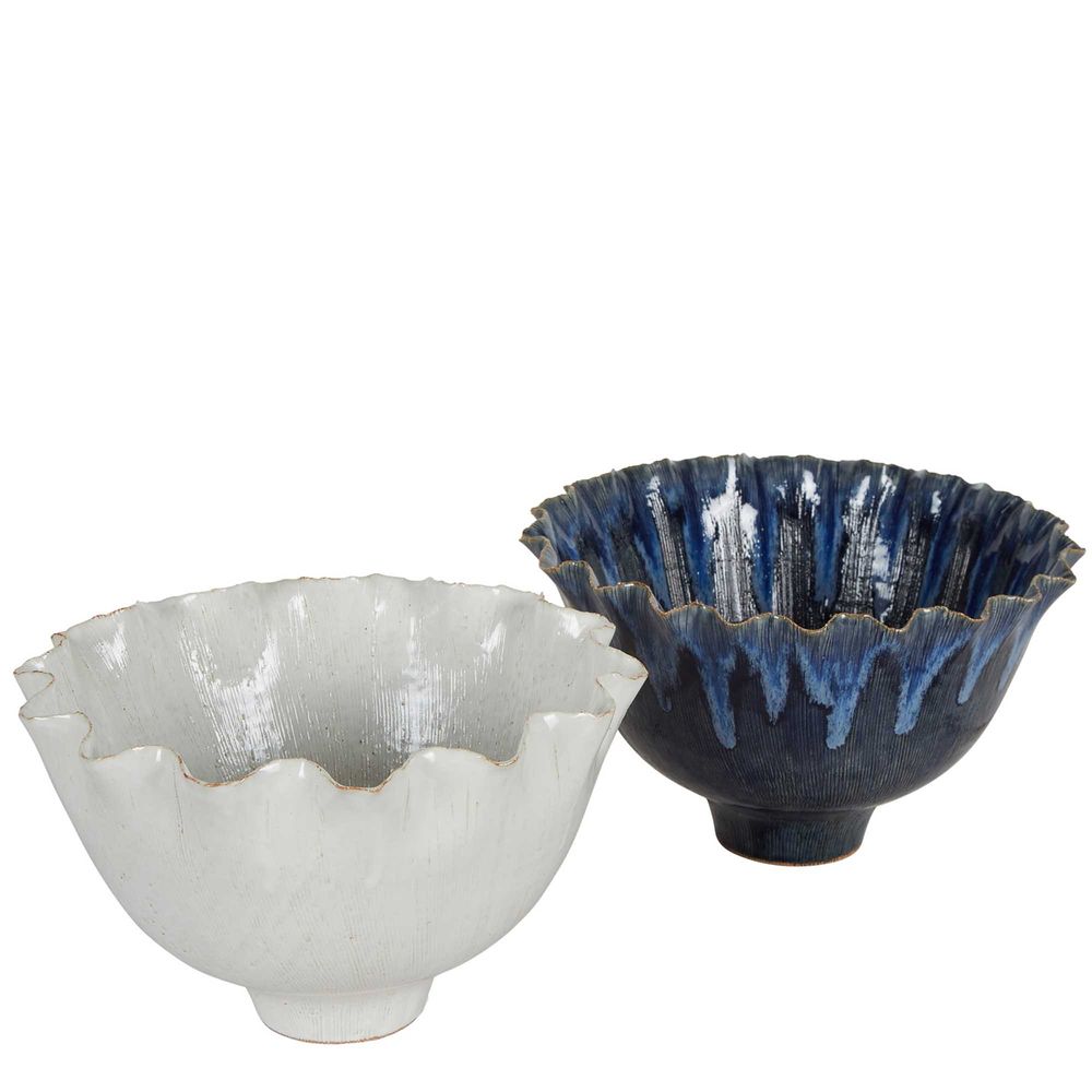 Flora Ceramic Bowl Blue