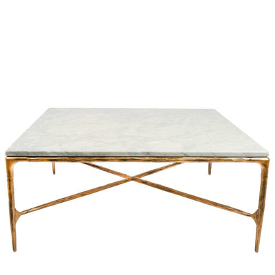 Aries Square Marble Coffee Table Gold