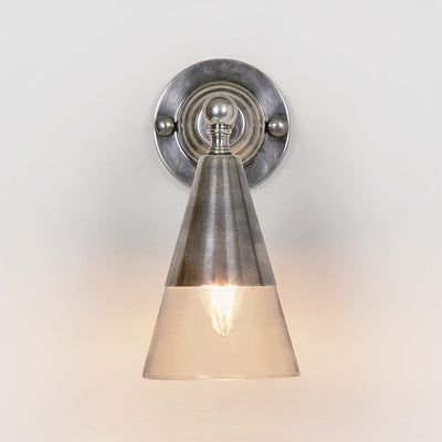 Otto Wall Light With Glass Shade Antique Silver