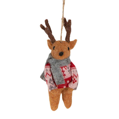 Tres Amigos Felt Reindeer Decorations - Set of 3