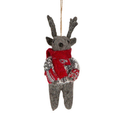 Tres Amigos Felt Reindeer Decorations - Set of 3