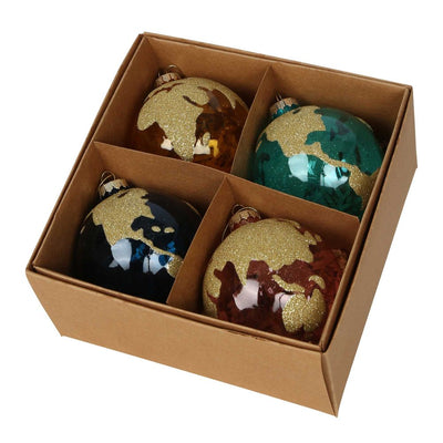 Globe Boxed Set of 4 Baubles